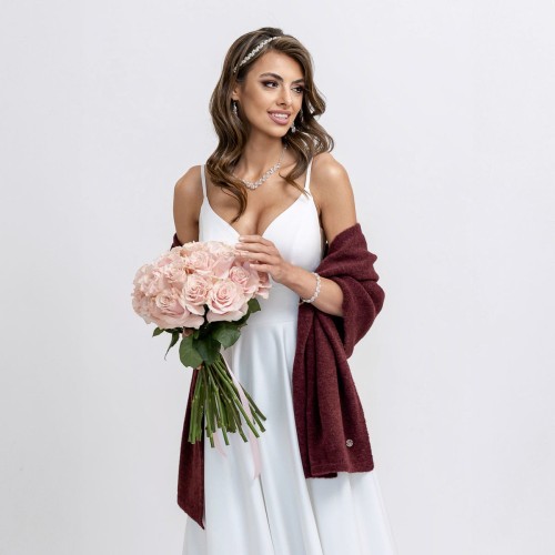 bridal stole szal ślubny bordo.jpg