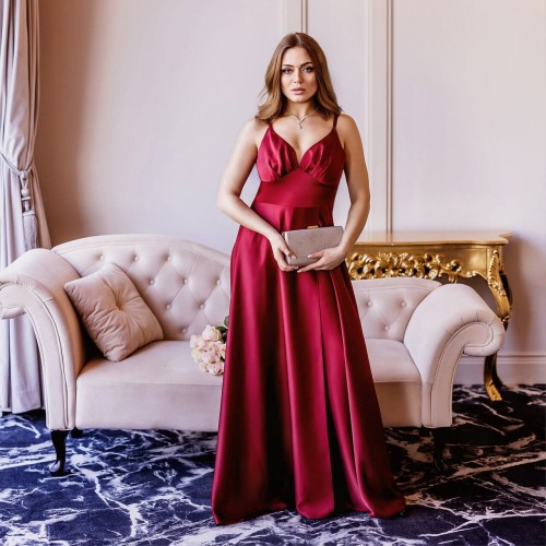 long burgundy dress