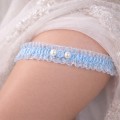 lace wedding garter for bride blue