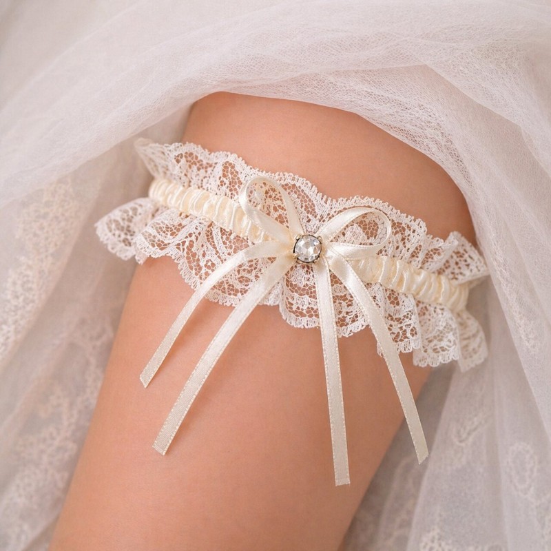 Bridal garter ecru elegant wedding garter for the bride handmade – BRIDAL STOLE